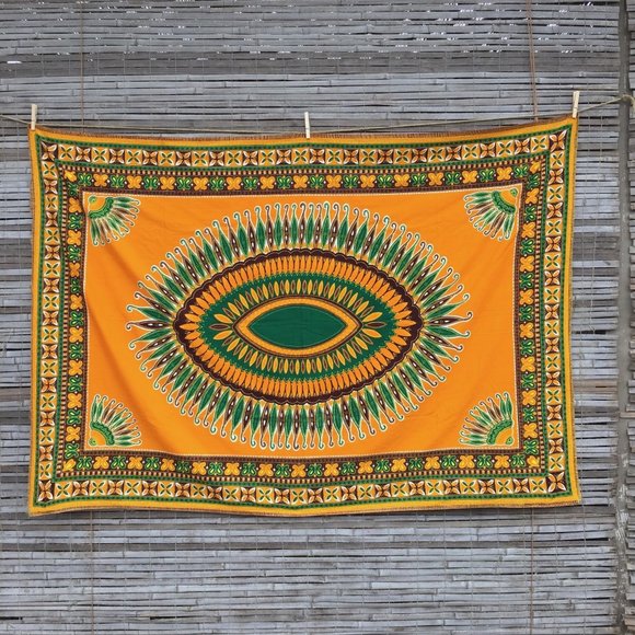 Vintage Other - VINTAGE . MARIGOLD + EMERALD EVIL EYE TAPESTRY